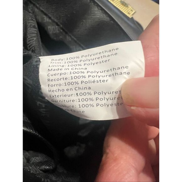 Steve Madden Backpack With Top Handle Purse Faux Leather Black Cream - Picture 8 of 8